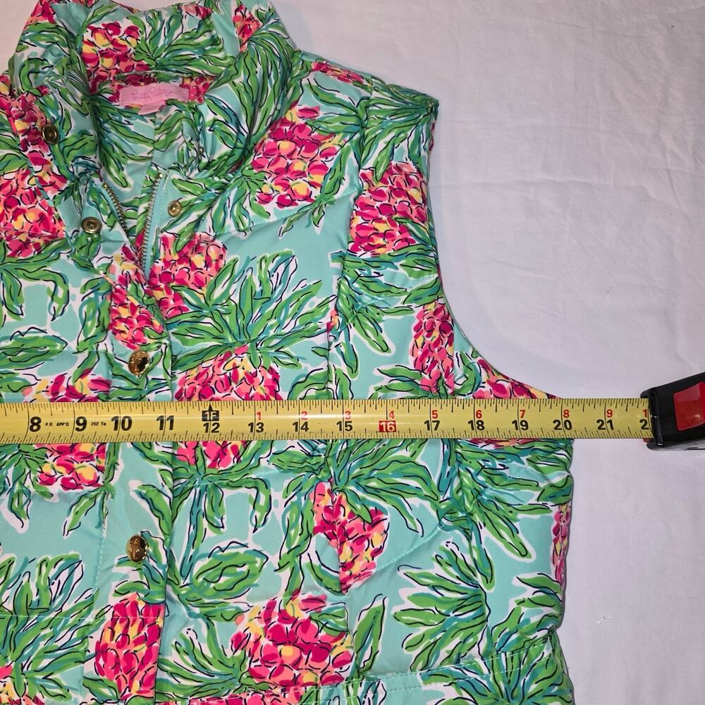 Lily Pulitzer Spike The Punch Zip Button Duck Down Puffer Vest Size Large - Picture 4 of 6